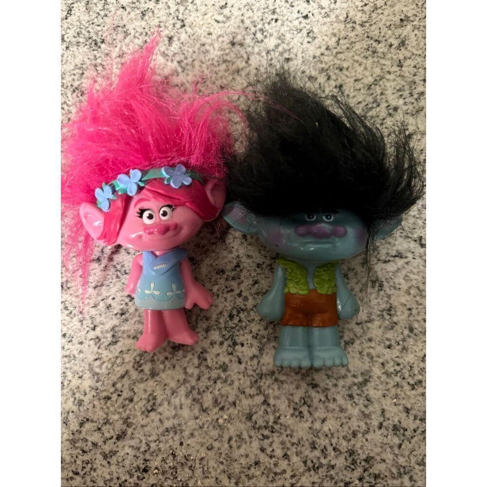 Dreamworks Trolls Movie 2"  PVC Figures  Lot  Figurines Poppy Branch  Keychains